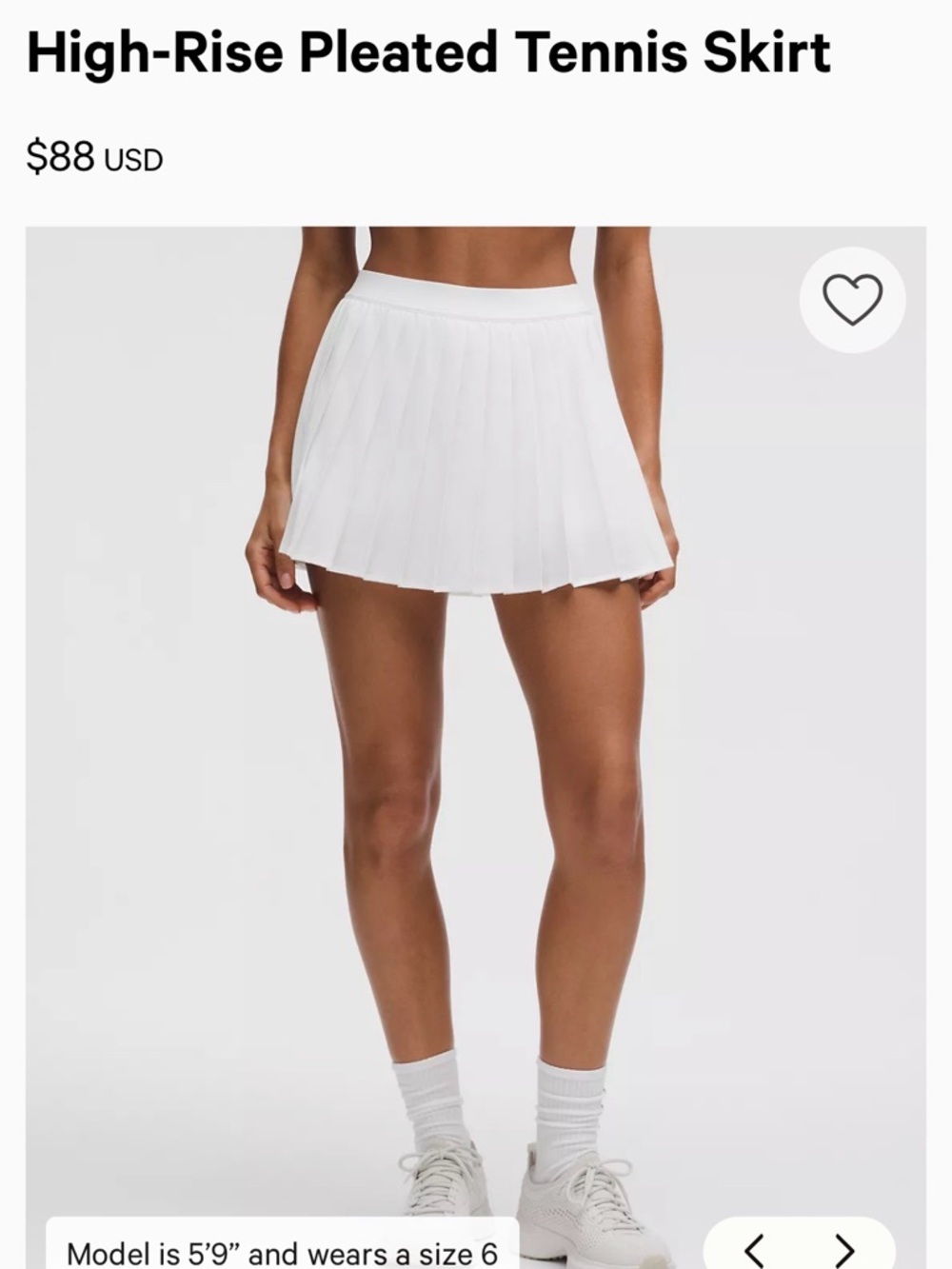 Lululemon pleated tennis skirt women’s size 2